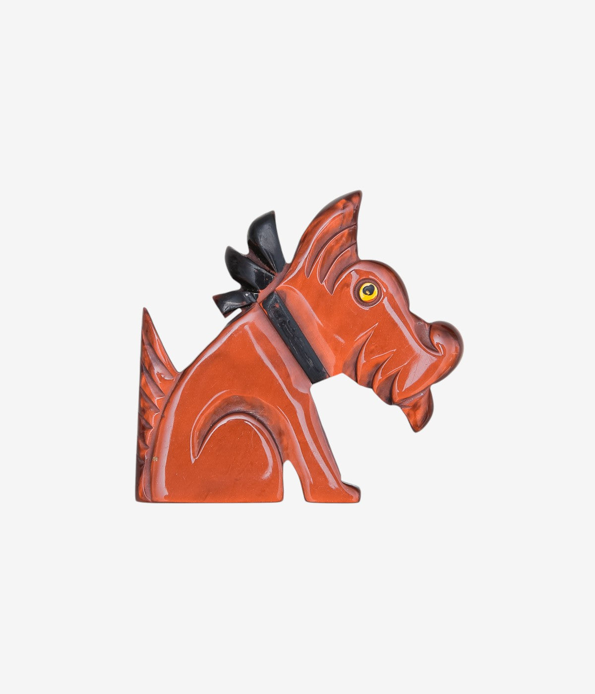 VINTAGE GOODS ''50’s BAKELITE DOG BROOCH M NO.48'' (BROWN)