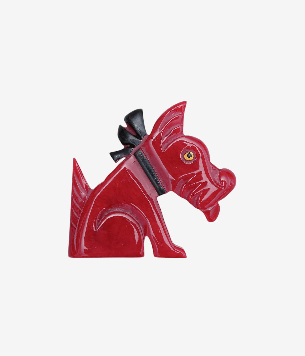 VINTAGE GOODS ''50’s BAKELITE DOG BROOCH M NO.48'' (RED)