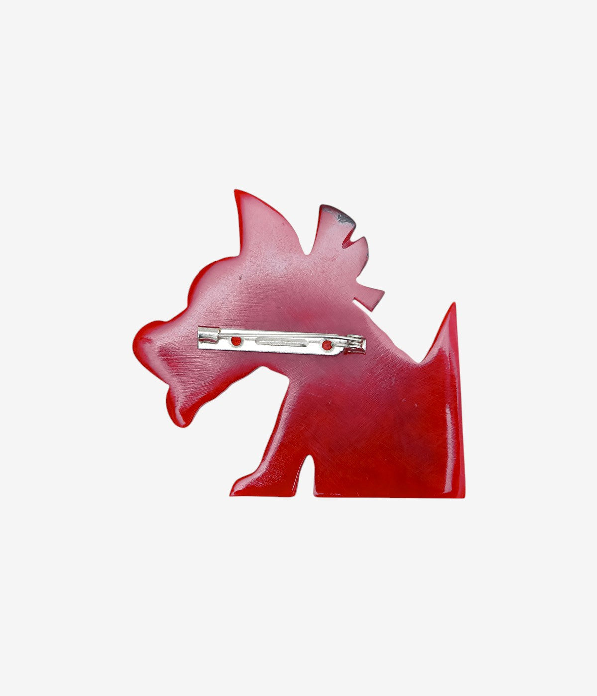 VINTAGE GOODS ''50’s BAKELITE DOG BROOCH M NO.48'' (RED)