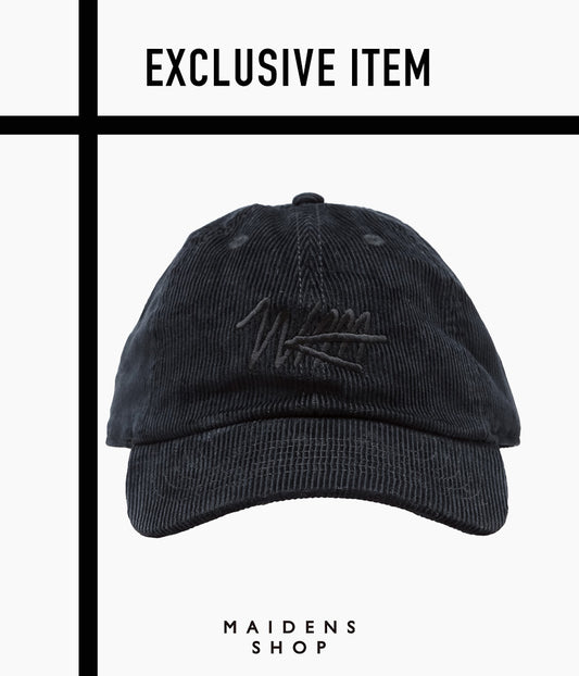 STUDIO WEAREALLANIMALS × MAIDENS SHOP ''ESSENTIAL SCRIPT LOGO CAP CORDUROY'' (BLACK)