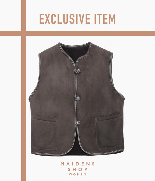 CAWLEY ''SUEDE BACK CURLY HAIR ELLA VEST'' (CHOCOLATE)