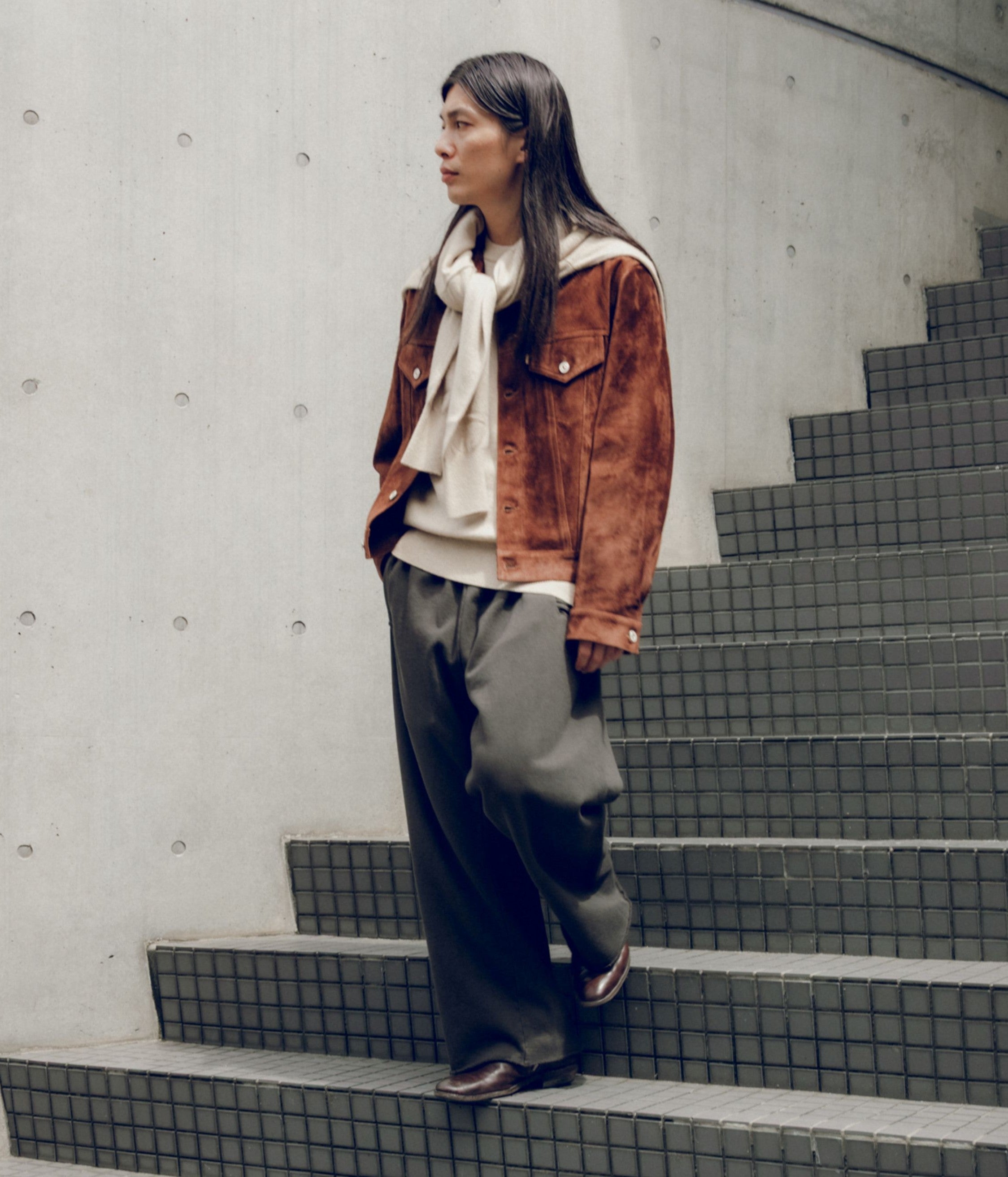 herill ラムスエードブルゾン　【即完商品】 HERILL ''LAMBLSUEDE JACKET'' (BROWN) – THE STORE BY MAIDENS