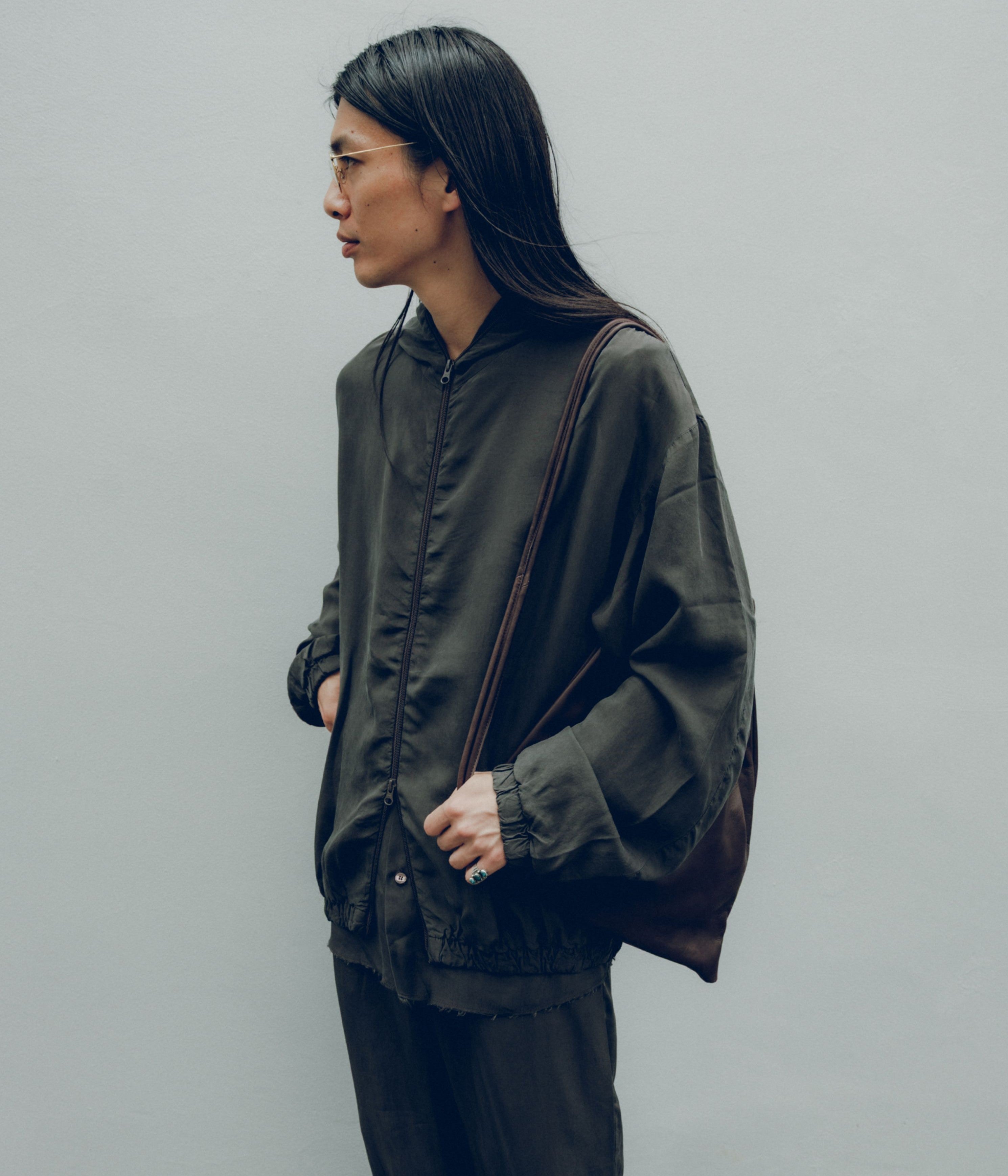 GABRIELA COLL GARMENTS ''NO.216 CUPRO DOUBLE HOODED ZIPPER JACKET