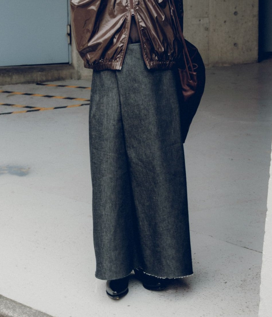 GABRIELA COLL GARMENTS ''NO.316 CROSSED SKIRT'' (BLACK DENIM