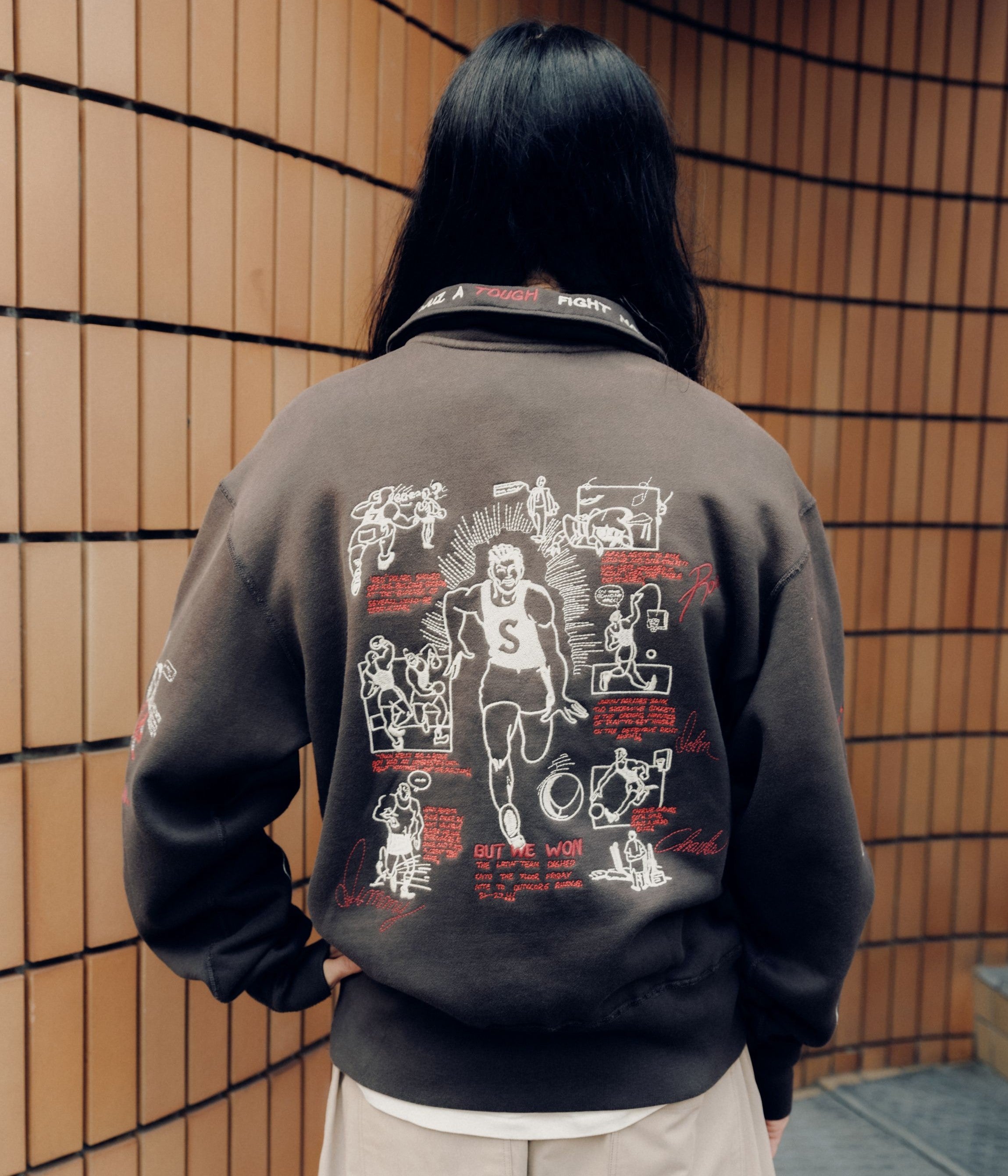 SAMUEL ZELIG ''VARSITY 1/4 ZIP'' (FADED BLACK) – THE STORE BY MAIDENS