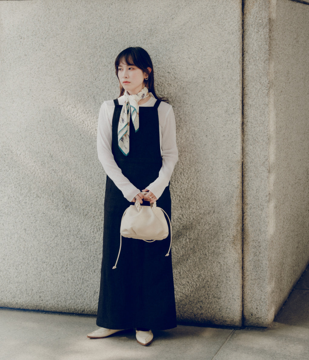 DELIY ''LINEN CANVAS LONG DRESS'' (BLACK)