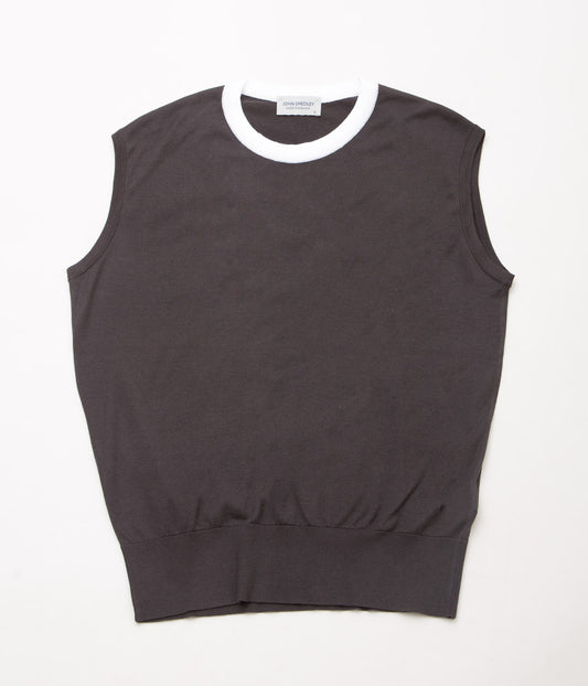 JOHN SMEDLEY "S4682"(CHOCOLATE / WHITE)
