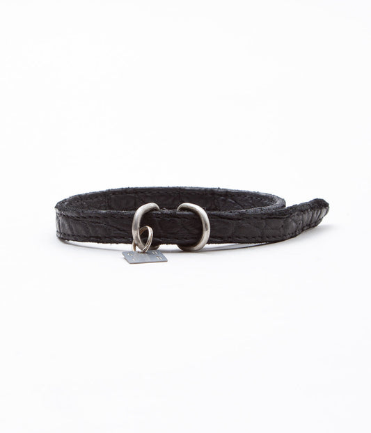 GUIDI"【BLT00B】LEATHER BRACELET CROCODILE (40cm)"(BLKT)