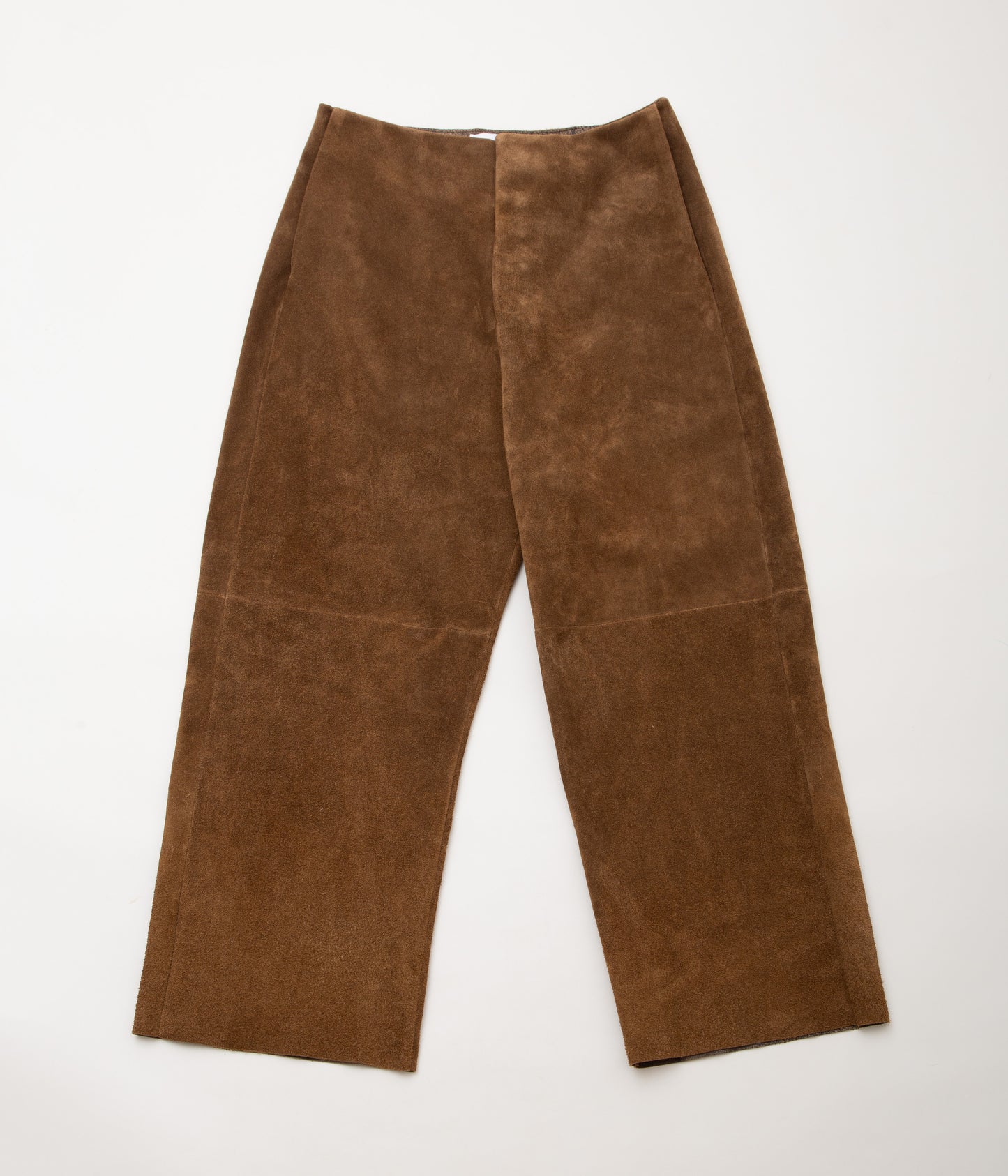 GABRIELA COLL GARMENTS ''NO.249 LEATHER FULL TROUSERS'' (BROWN SUEDE)