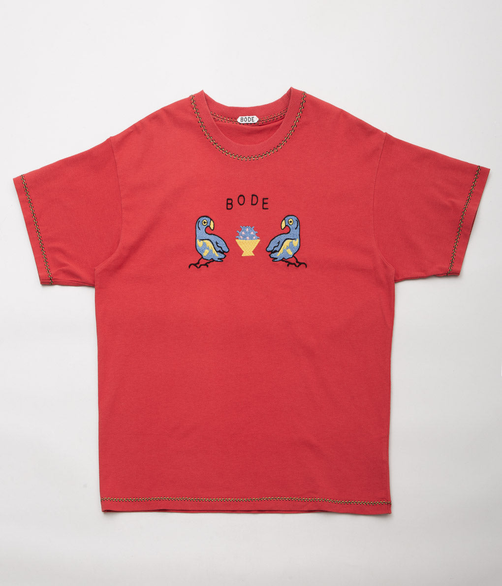 BODE ''TWIN PARAKEET TEE'' (RED)