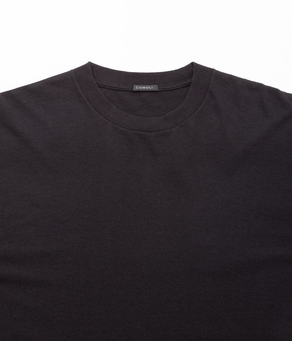 COMOLI''コットンジャージ 半袖Tシャツ''(FADE BLACK)