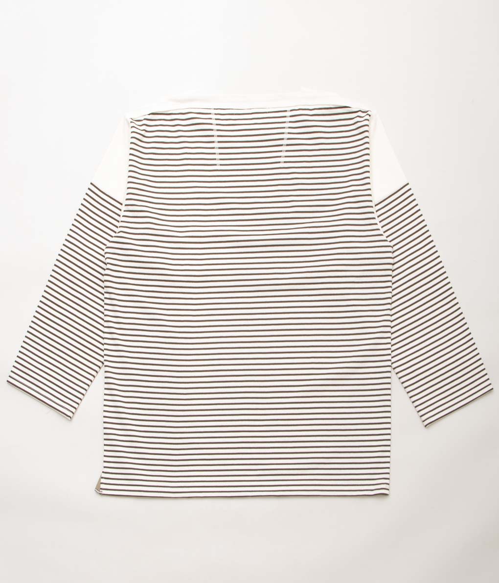 ANSNAM''BORDER BOAT NECK L/S TEE''(WHITE×BROWN) – THE STORE ANSNAM''BORDER BOAT NECK L/S TEE''(WHITE×BROWN) – THE STORE