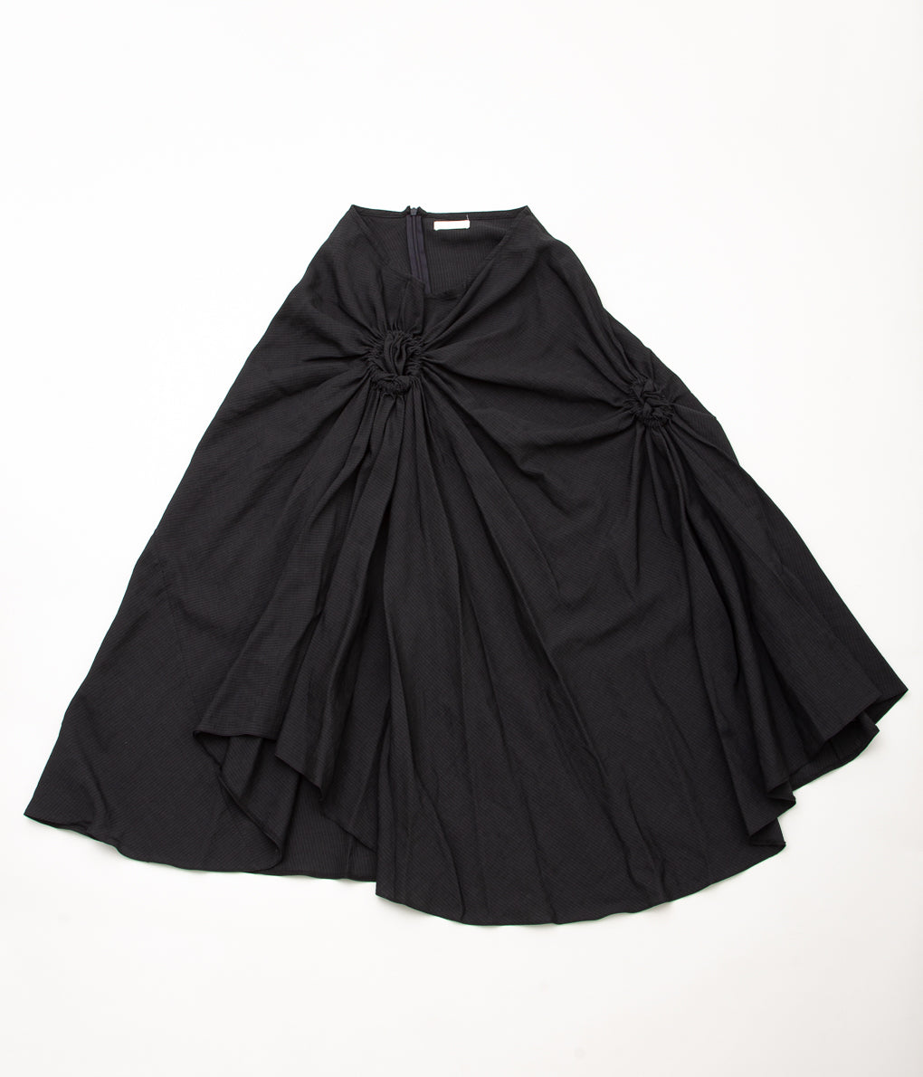 WHITEREAD "CIRCLE POCKET SKIRT"(STRAITED GREY PINSTRIPE)