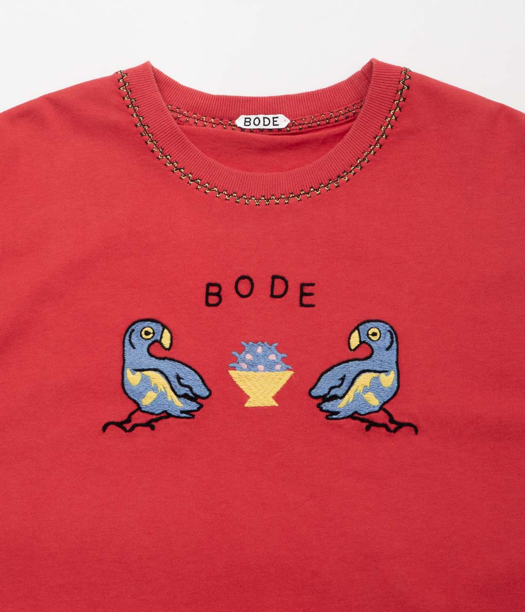 BODE ''TWIN PARAKEET TEE'' (RED)