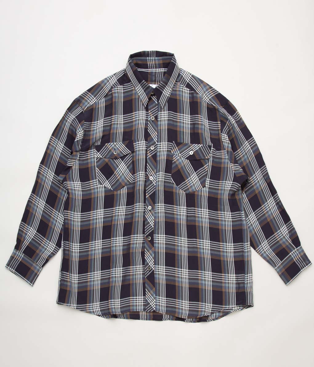 I AM DORK "BIG WORK SHIRT / VISCOSE"(NAVY,WHITE,BLACK CHECK)