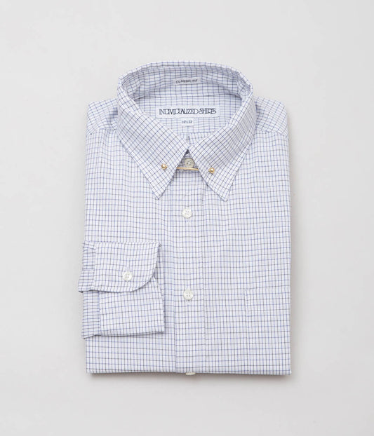 INDIVIDUALIZED SHIRTS ''CLASSIC AMERICAN TATTERSALL PINHOLE SHIRTS'' (BLUE)