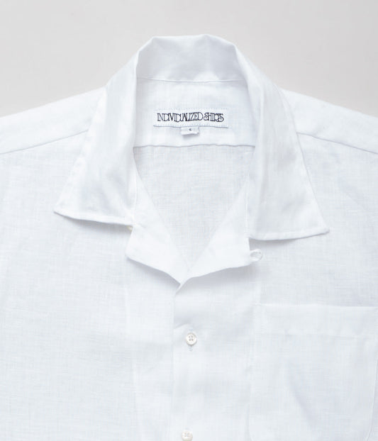 INDIVIDUALIZED SHIRTS''CAMP COLLAR S/S''(WHITE)