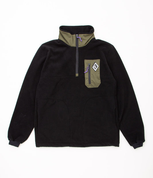 ATMOSPHERE MOUNTAINWORKS "FLEECE 1/4 ZIP PULLOVER"(BLACK×OLIVE)
