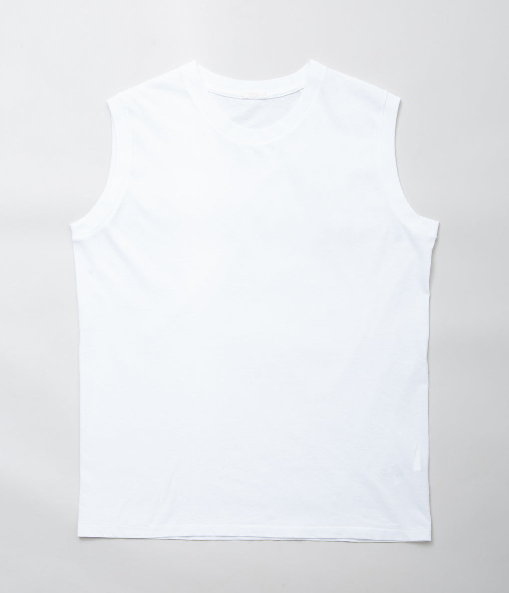 COMOLI''コットンジャージ ノースリーブ''(WHITE)