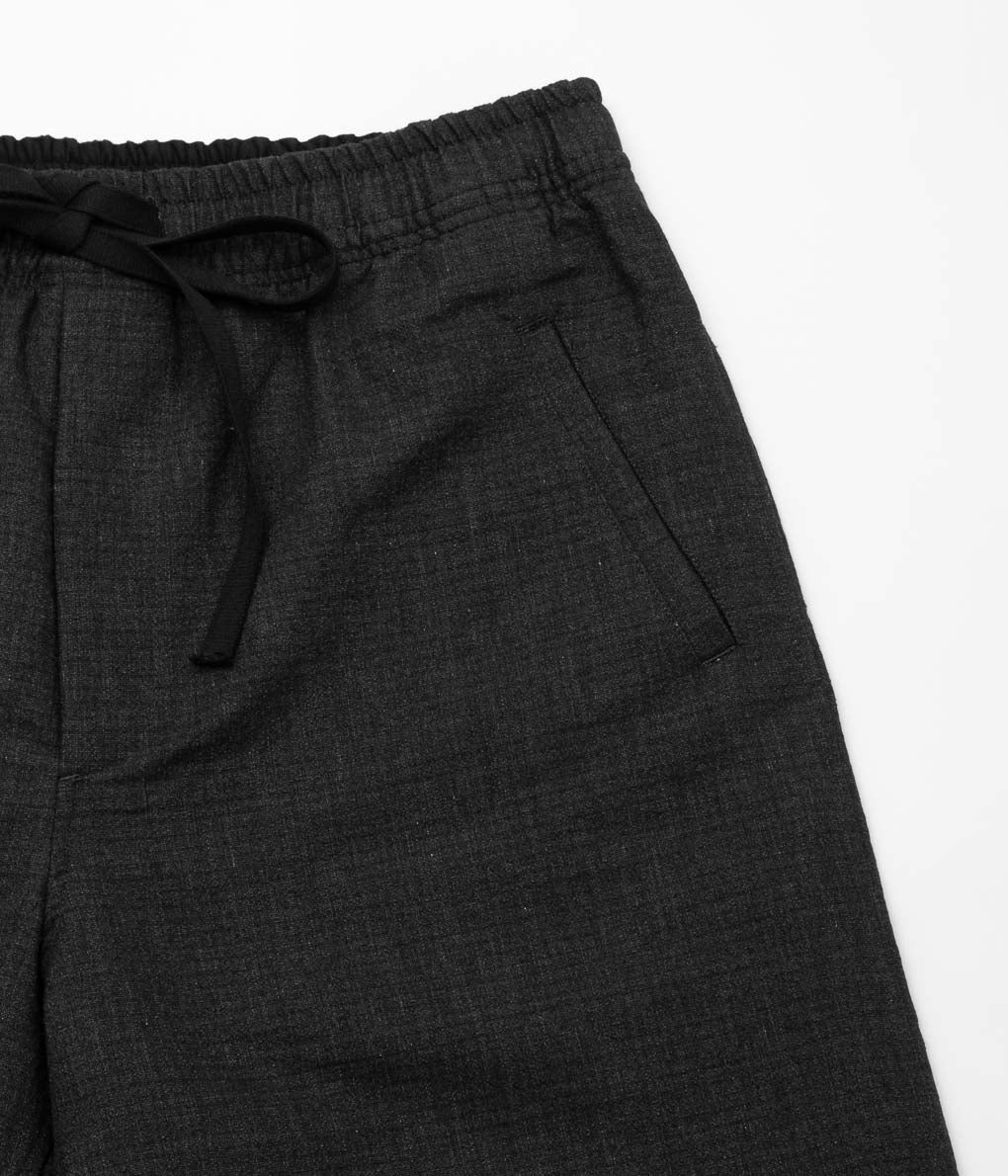 ANSNAM "DRY SHORT PANTS / LINEN WOOL''(BLACK)