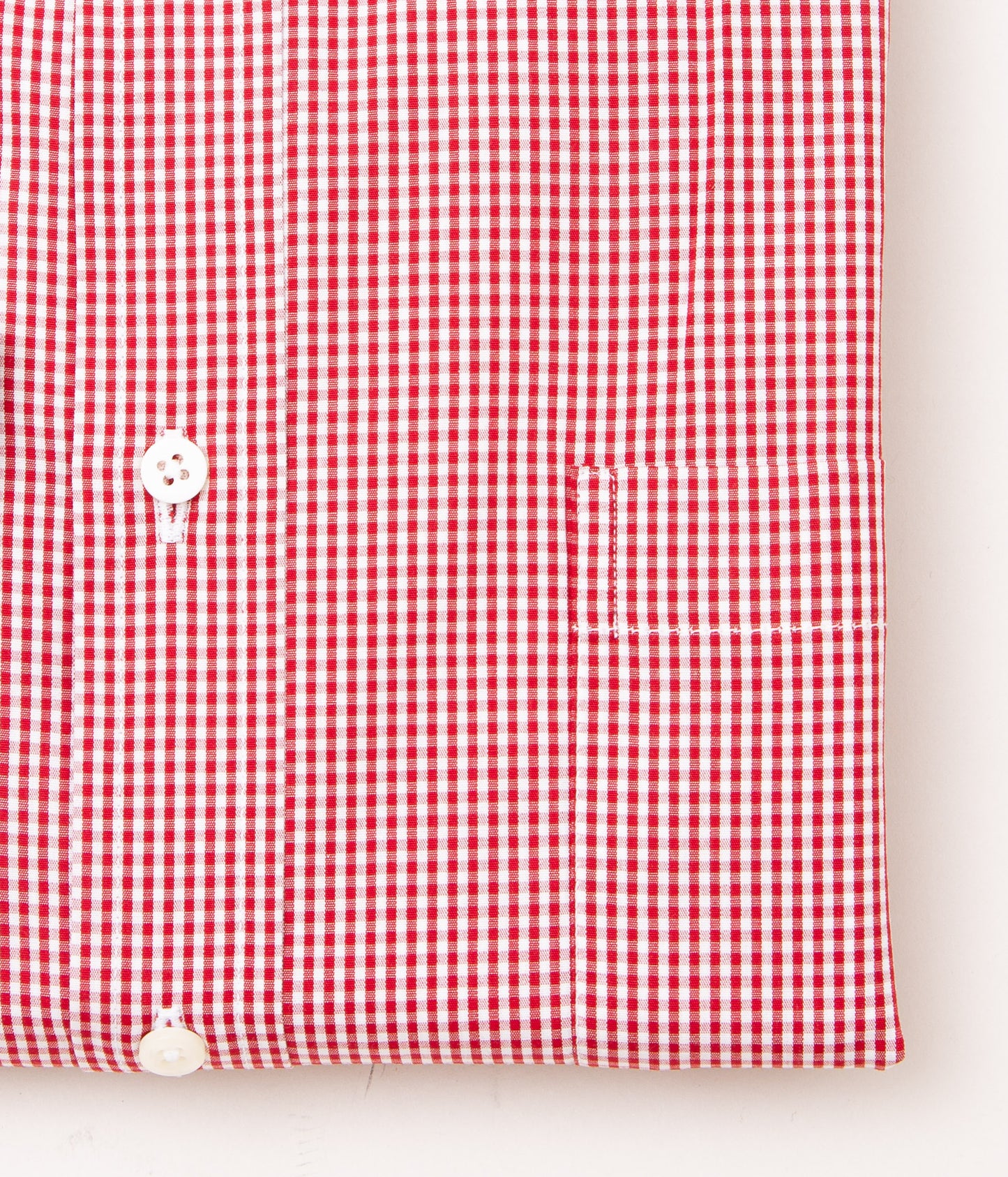 INDIVIDUALIZED SHIRTS "CLASSIC GINGHAM (CLASSIC FIT BUTTON DOWN SHIRT)"(RED)
