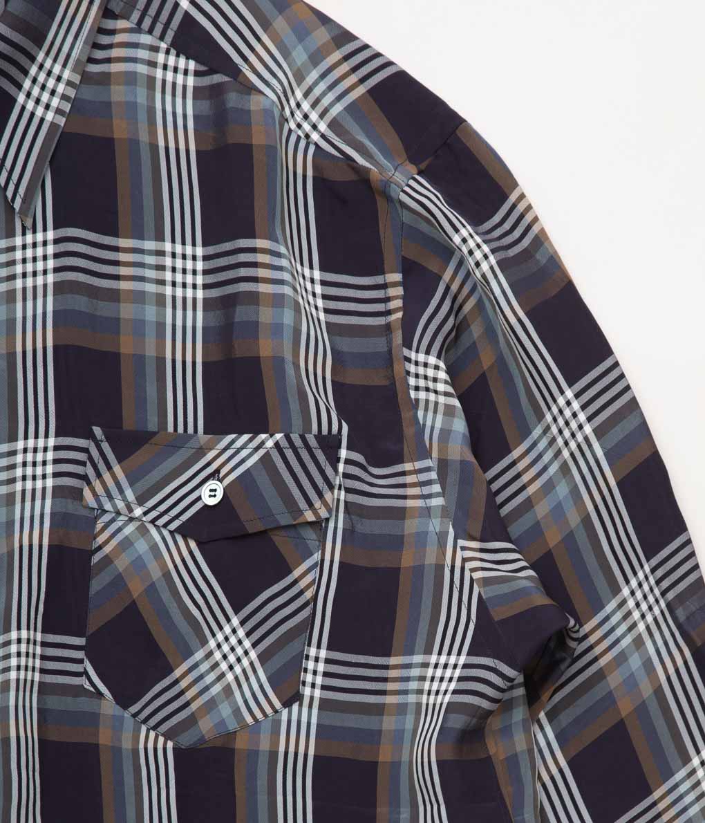 トップス i am dork big BD shirt navy white check I AM DORK 