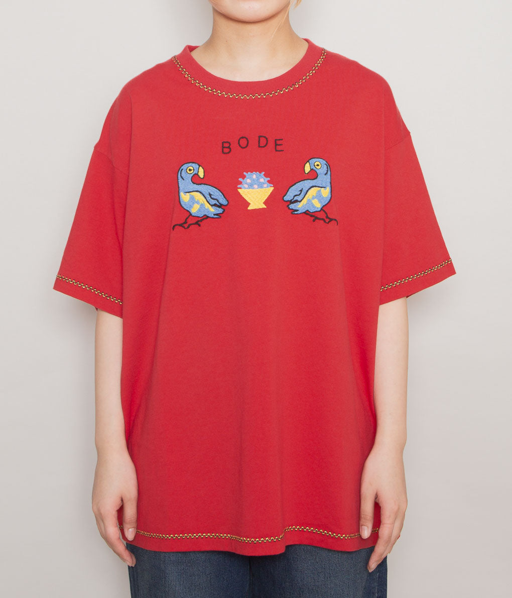 【BODE】ツイン・パラキート プリント コットンTシャツ レッド BODE ''TWIN PARAKEET TEE'' (RED) – THE STORE BY MAIDENS