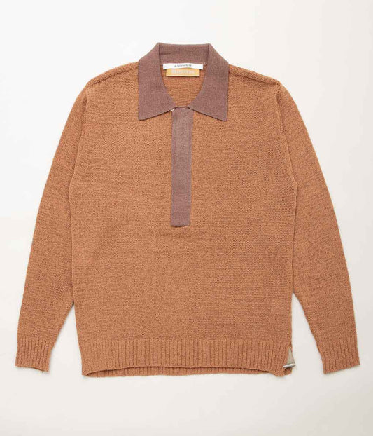 ANSNAM''TAPE YARN KNIT POLO''(BROWN)