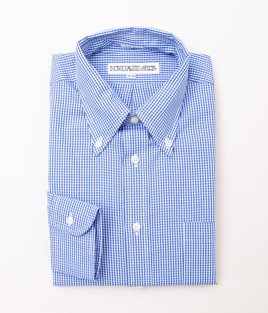 INDIVIDUALIZED SHIRTS "CLASSIC GINGHAM (CLASSIC FIT BUTTON DOWN SHIRT)"(BLUE)