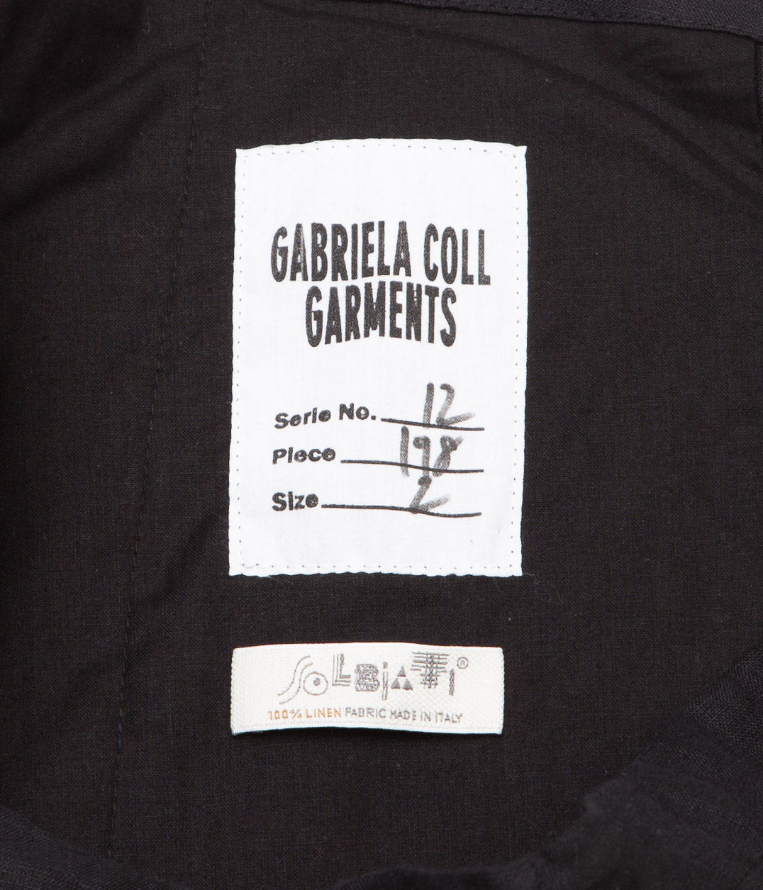 GABRIELA COLL GARMENTS "NO.198 SOLBIATI FINE LINEN POCKET TROUSERS"(BLACK)