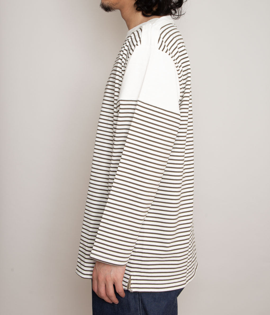 ANSNAM''BORDER BOAT NECK L/S TEE''(WHITE×BROWN) – THE STORE BY MAIDENS