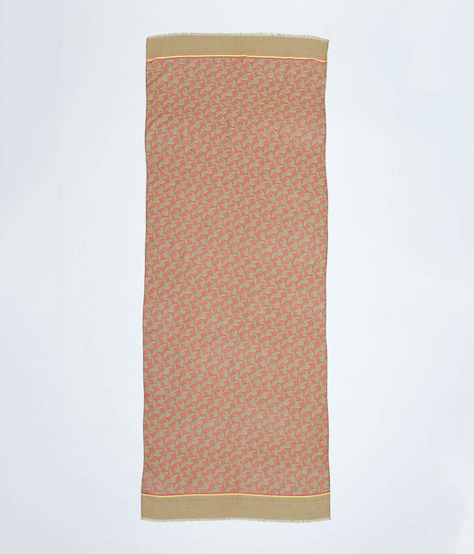 ARTUMES & CO. ''PRINTED SCARF'' (BROWN ORANGE)