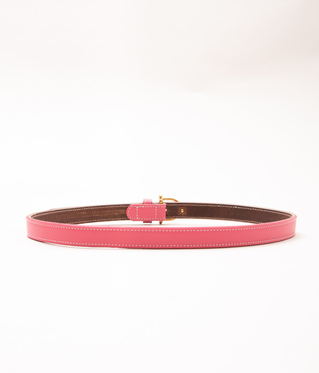 TORY LEATHER ''3005 3/4 BRIDLE LEATHER SPUR BELT'' (HOT PINK