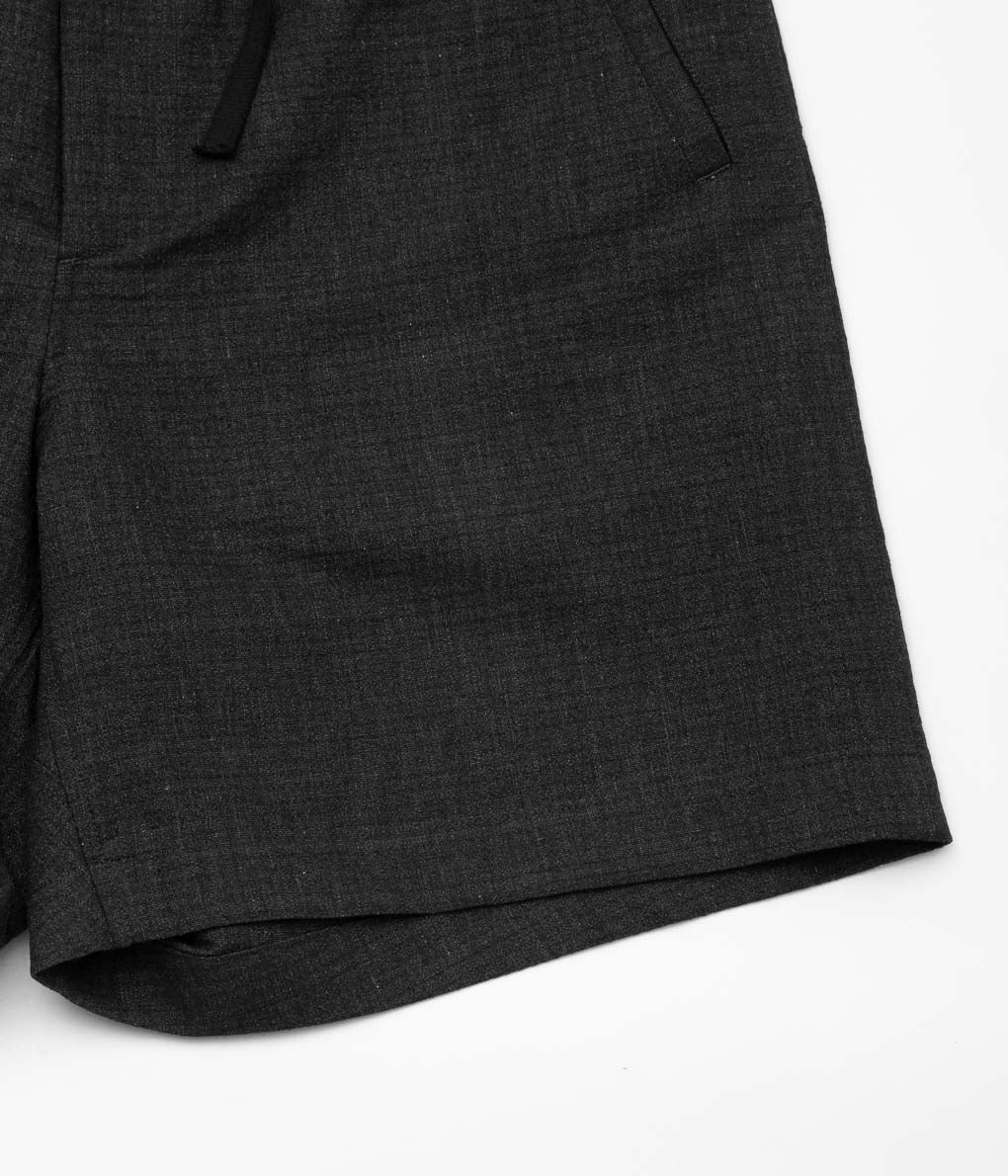 ANSNAM "DRY SHORT PANTS / LINEN WOOL''(BLACK)