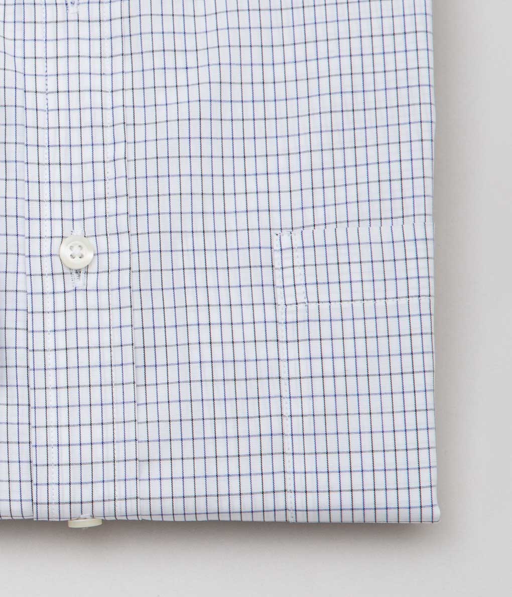 INDIVIDUALIZED SHIRTS ''CLASSIC AMERICAN TATTERSALL PINHOLE SHIRTS'' (BLUE)