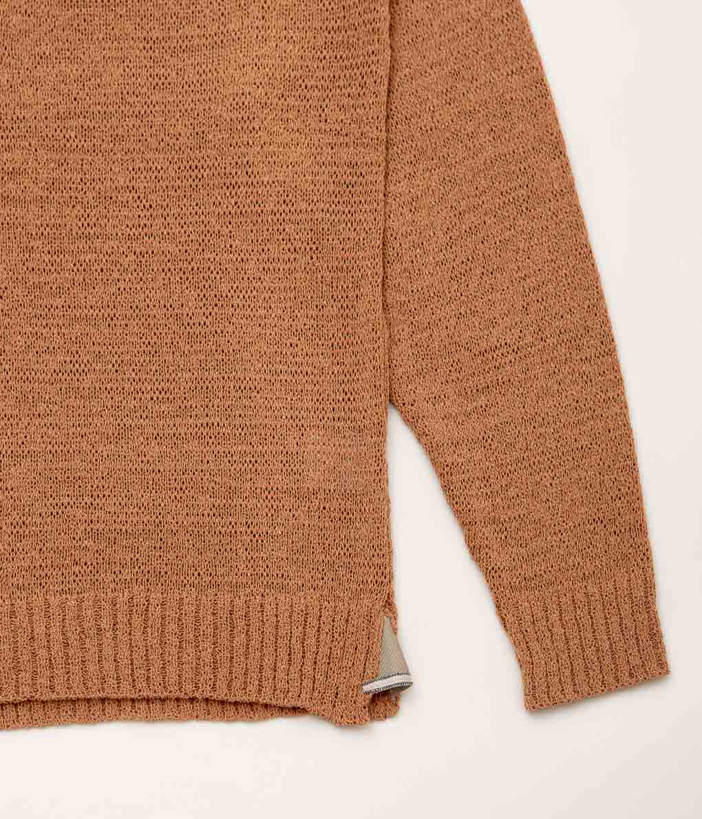 ANSNAM''TAPE YARN KNIT POLO''(BROWN)