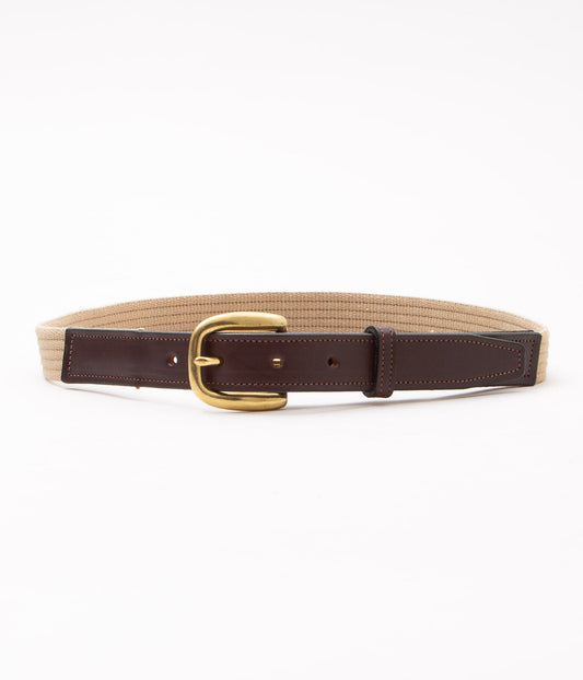 TORY LEATHER "【2723】1"COTTON WEB BELTS"(HAVANA/BEIGE)