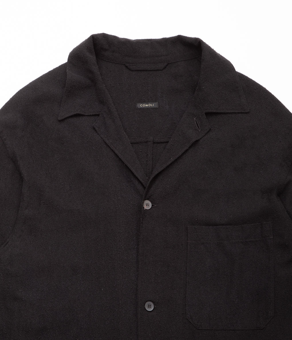 COMOLI''シルクノイル シャツジャケット''(BLACK)