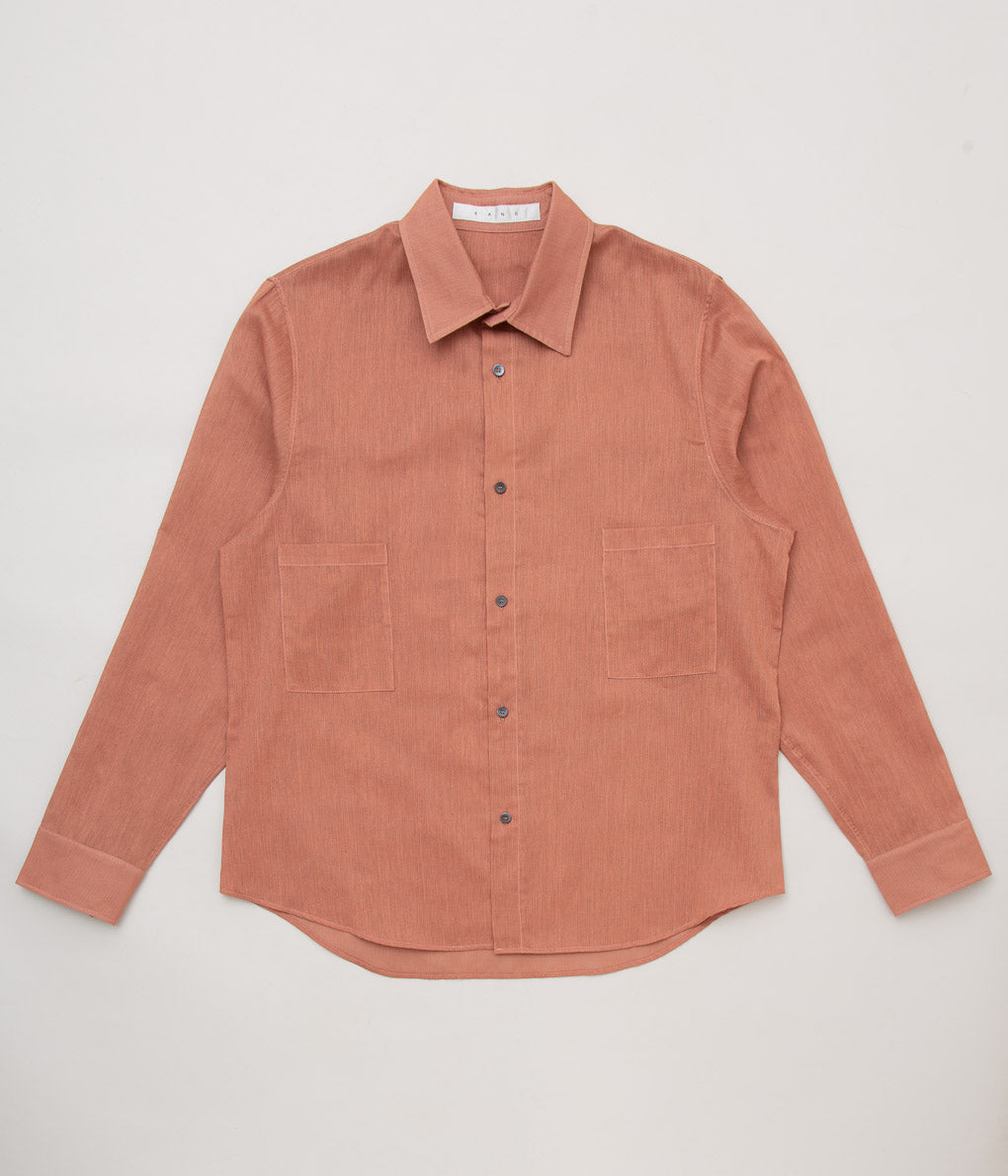 K`ANG''UNISEX 2 FRONT POCKET OVERSIZE SHIRT''(TERRACOTTA)