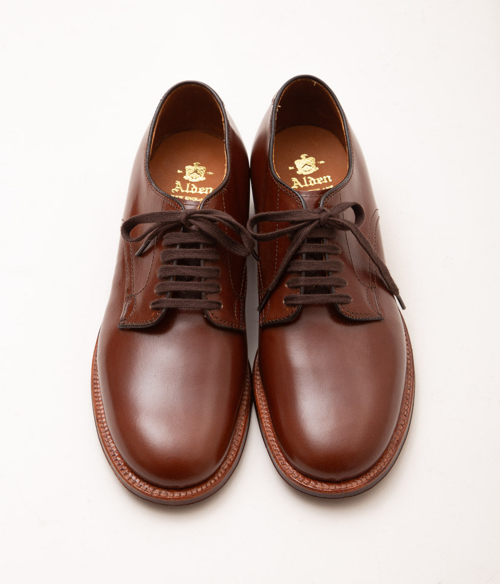 ALDEN ''MILITARY PLAIN TOE OX(53713)'' (HUNTER BROWN)