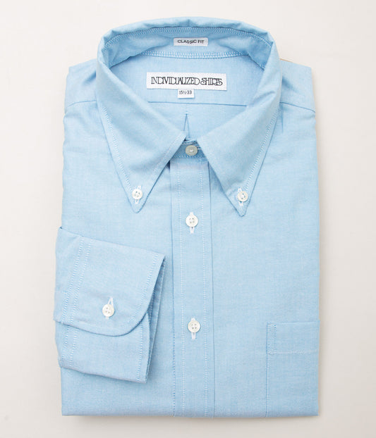 INDIVIDUALIZED SHIRTS "MILTON OXFORD CLASSIC FIT BUTTON DOWN SHIRT"(BLUE)