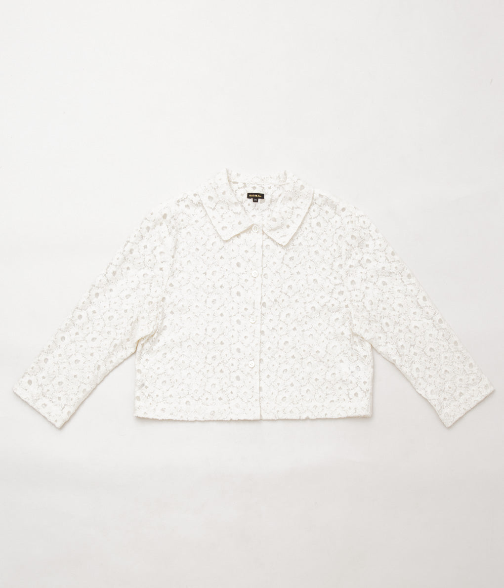 OLDMAN'S TAILOR ''LACE FLOWER JACKET'' (WHITE)