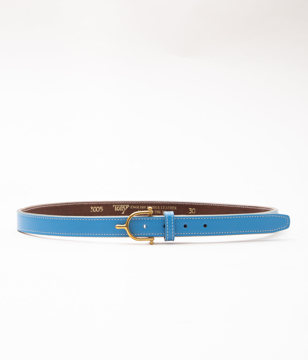 TORY LEATHER ''3005 3/4 BRIDLE LEATHER SPUR BELT'' (ULTRA BLUE)