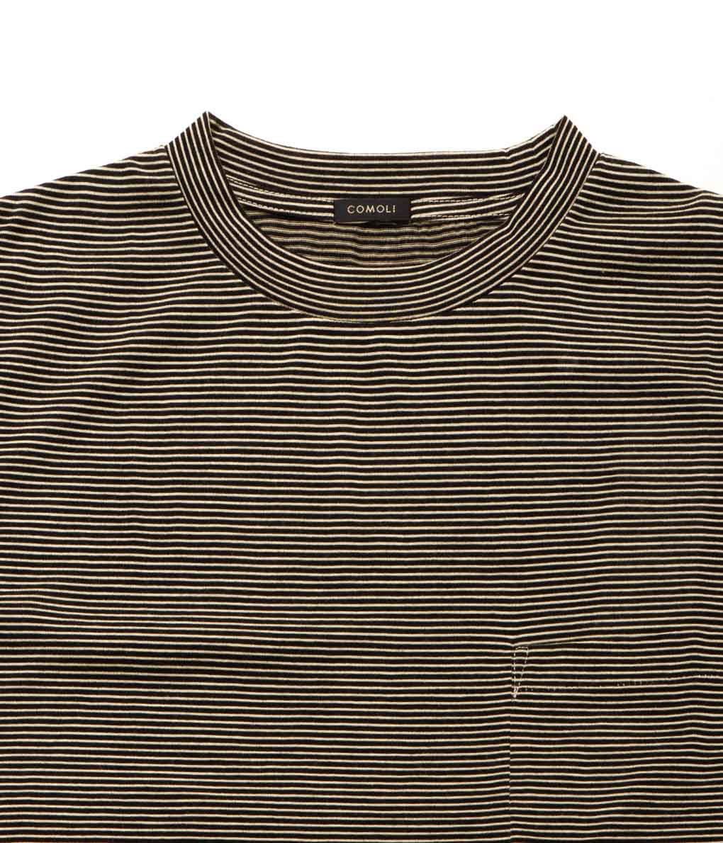 COMOLI''サマーウール 半袖Tシャツ''(BORDER)
