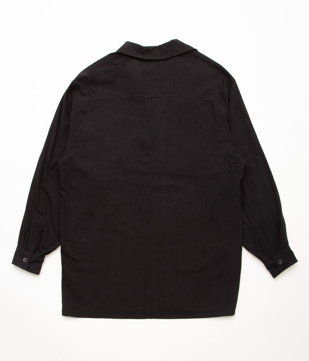 COMOLI''シルクノイル シャツジャケット''(BLACK)