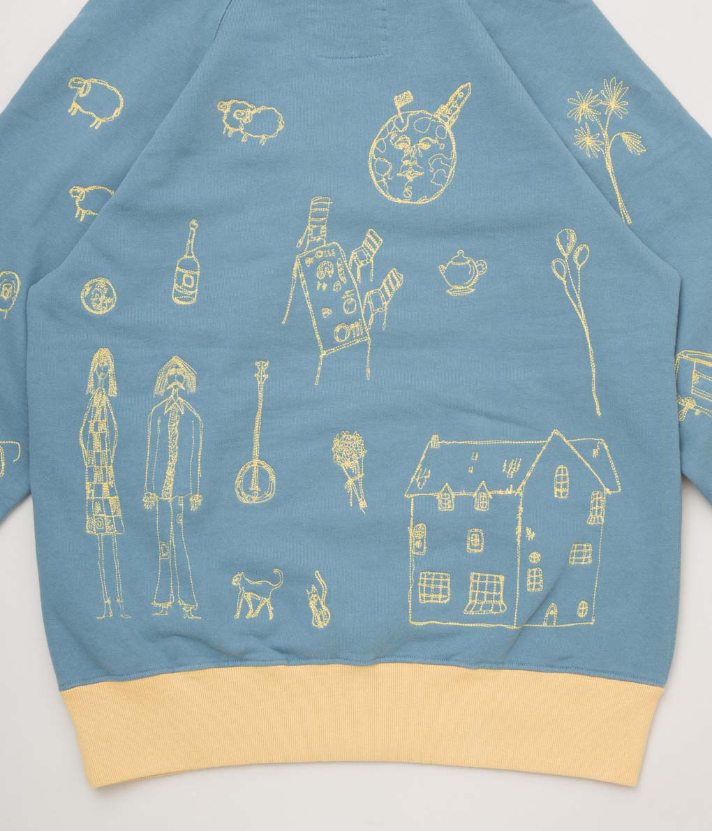 SAMUEL ZELIG ''TRAVELING BAND HOODIE'' (BLUE)