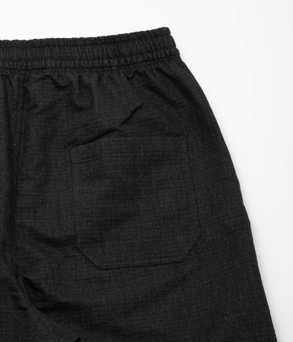 ANSNAM "DRY SHORT PANTS / LINEN WOOL''(BLACK)