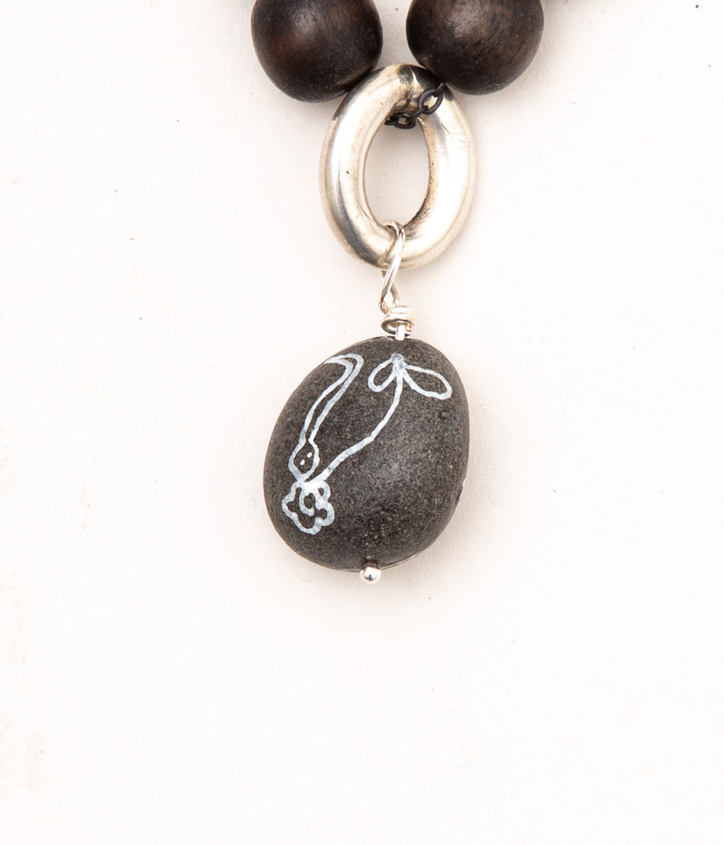 ORNAMENT&amp;CRIME "STONE/HAND DRAWING/SILVER"(BLACK)-A