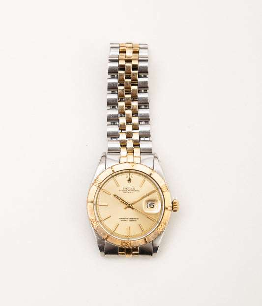 VINTAGE WATCH "1969's ROLEX OYSTER PERPETUAL DATEJUST TURN-O-GRAPH "THUNDERBIRD" Ref.1625"(YELLOW GOLD)
