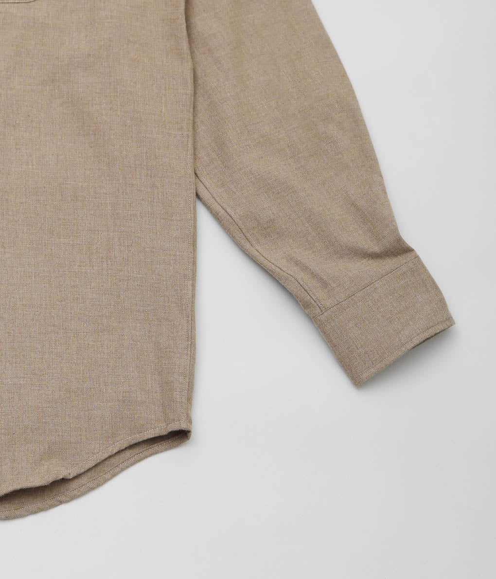 INDIVIDUALIZED SHIRTS ''BRUSHED TWILL BAND COLLAR SHIRT'' (HEATHER BROWN)